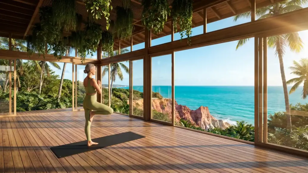 Arquitetura biofílica aberta para a Mata Atlântica em Taípe, Trancoso