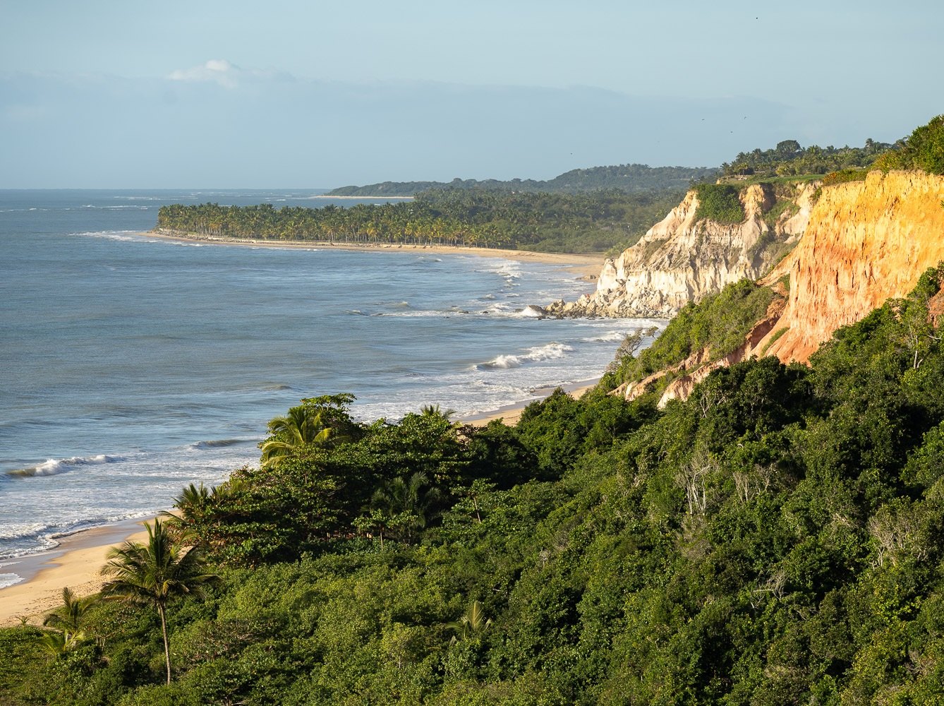 Mata Atlântica e falésias preservadas no entorno de Taípe, Trancoso, Bahia · imagem meramente ilustrativa